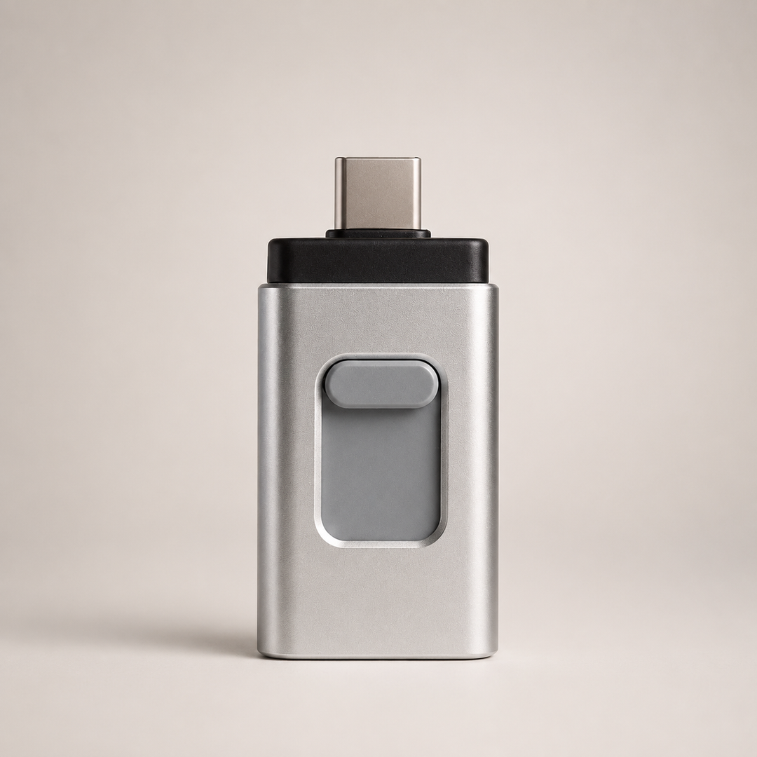 Odavia USB-Speicher in Silber mit grauem Bedienelement