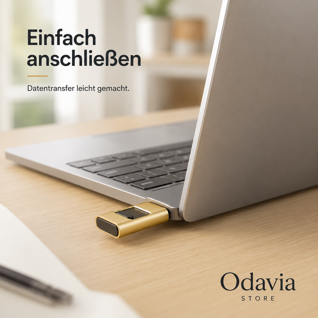 Odavia USB-Speicher am Laptop angeschlossen