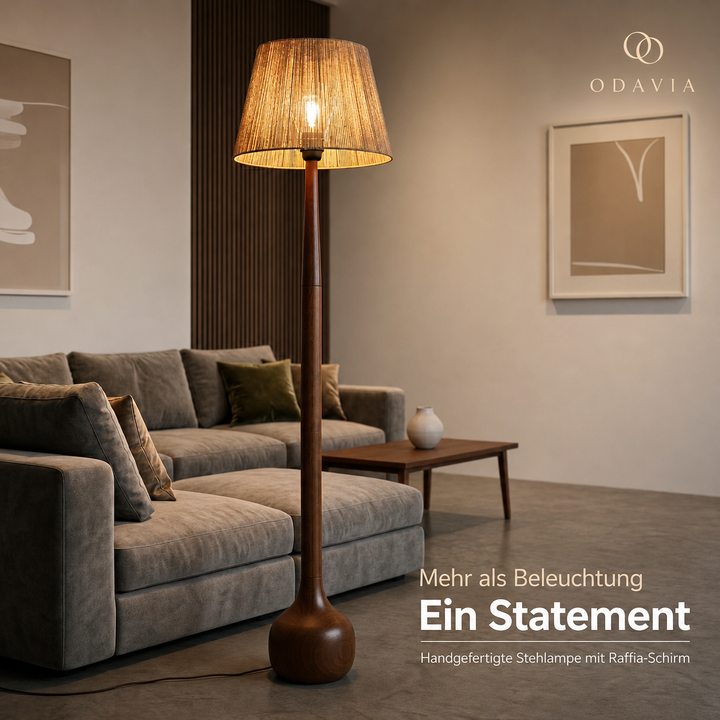 Raffia-Stehleuchte – mehr als Beleuchtung, ein Statement