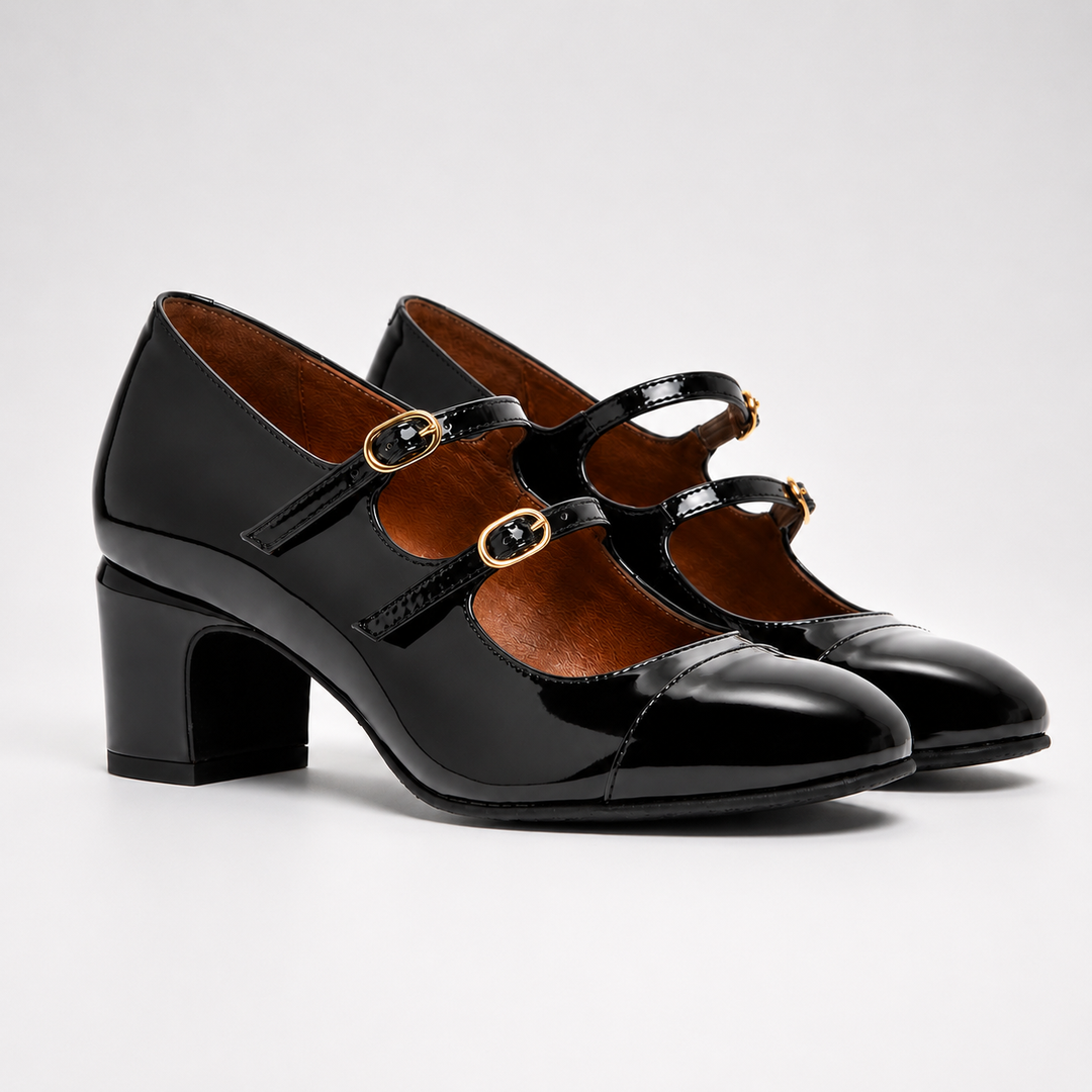 Schwarze Mary-Jane-Lackschuhe – Paar