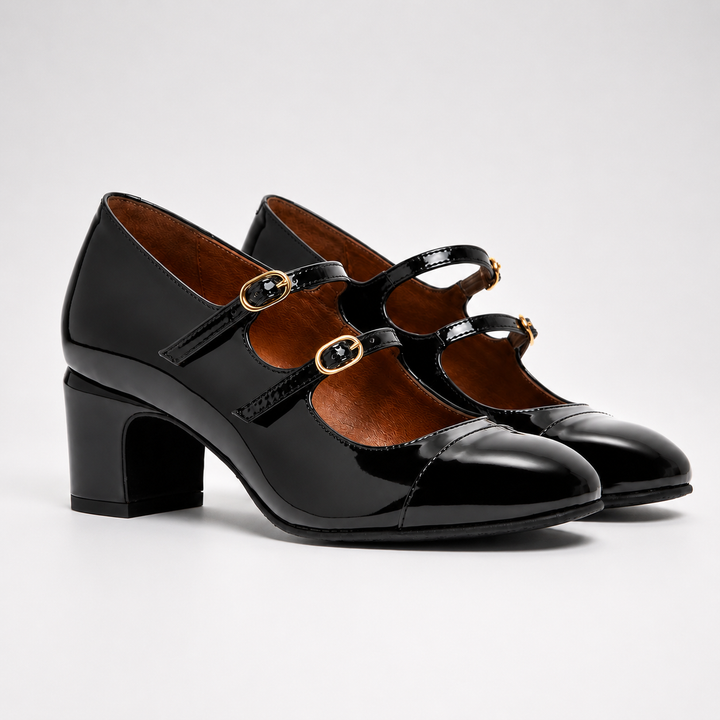 Schwarze Mary-Jane-Lackschuhe – Paar