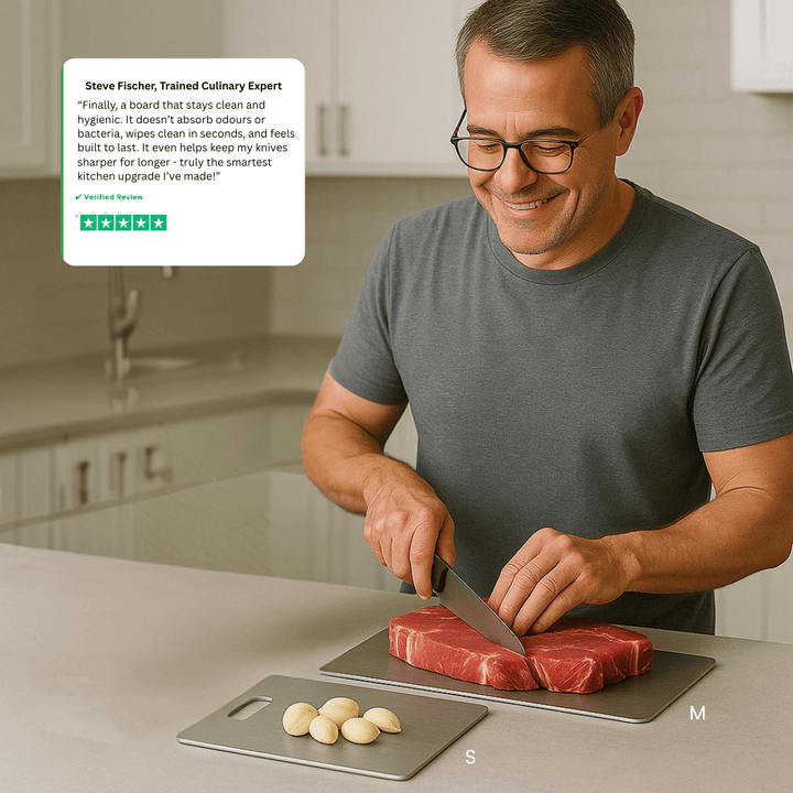 Titanium Cutting Board Set (4-Piece) with Mat