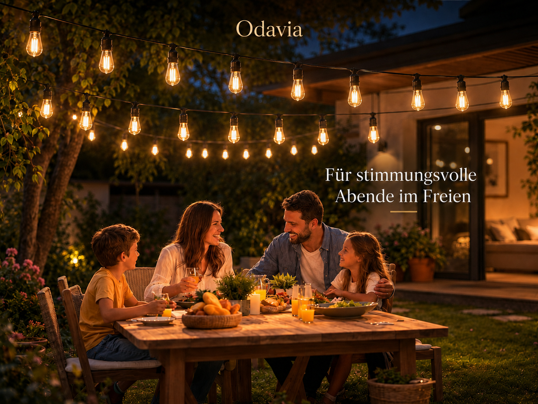 LED-Lichterkette für außen – 15 m mit 30 Filament-Birnen