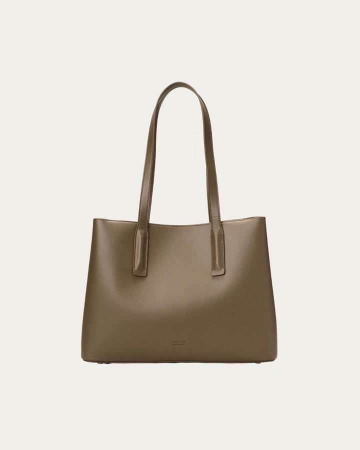 Linnea Vegan Leather Tote – Taupe