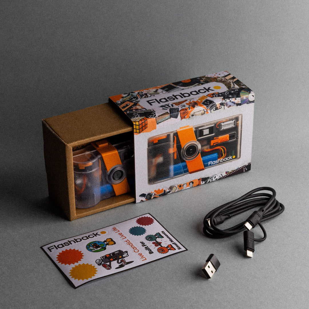 Retro Digital Camera in Vintage Style