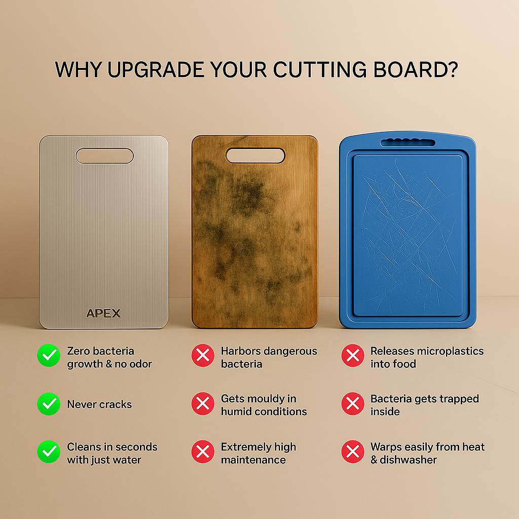 Titanium Cutting Board Set (4-Piece) with Mat