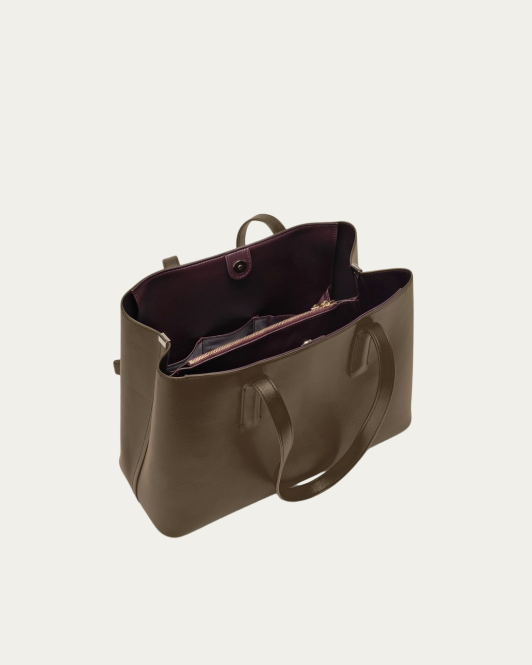 Linnea Vegan Leather Tote – Taupe