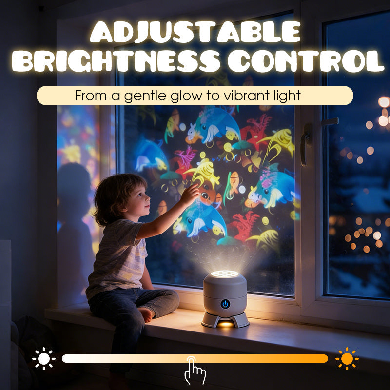 Dynamische LED-Projektionslaterne als Stimmungslicht – im abgedunkelten Raum